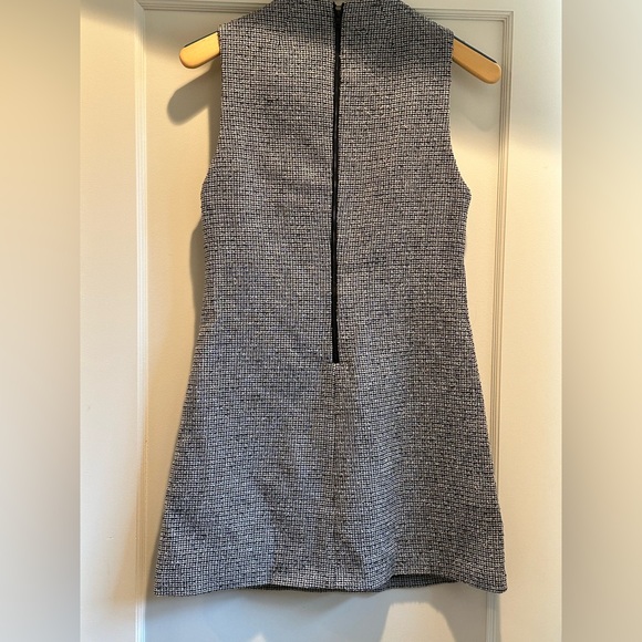 Alice and Olivia sleeveless lined mini dress, black/white tweed, size 2 - Picture 2 of 7